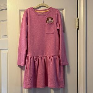 Mini Boden Girls Pink Long Sleeve Dress Size 7/8